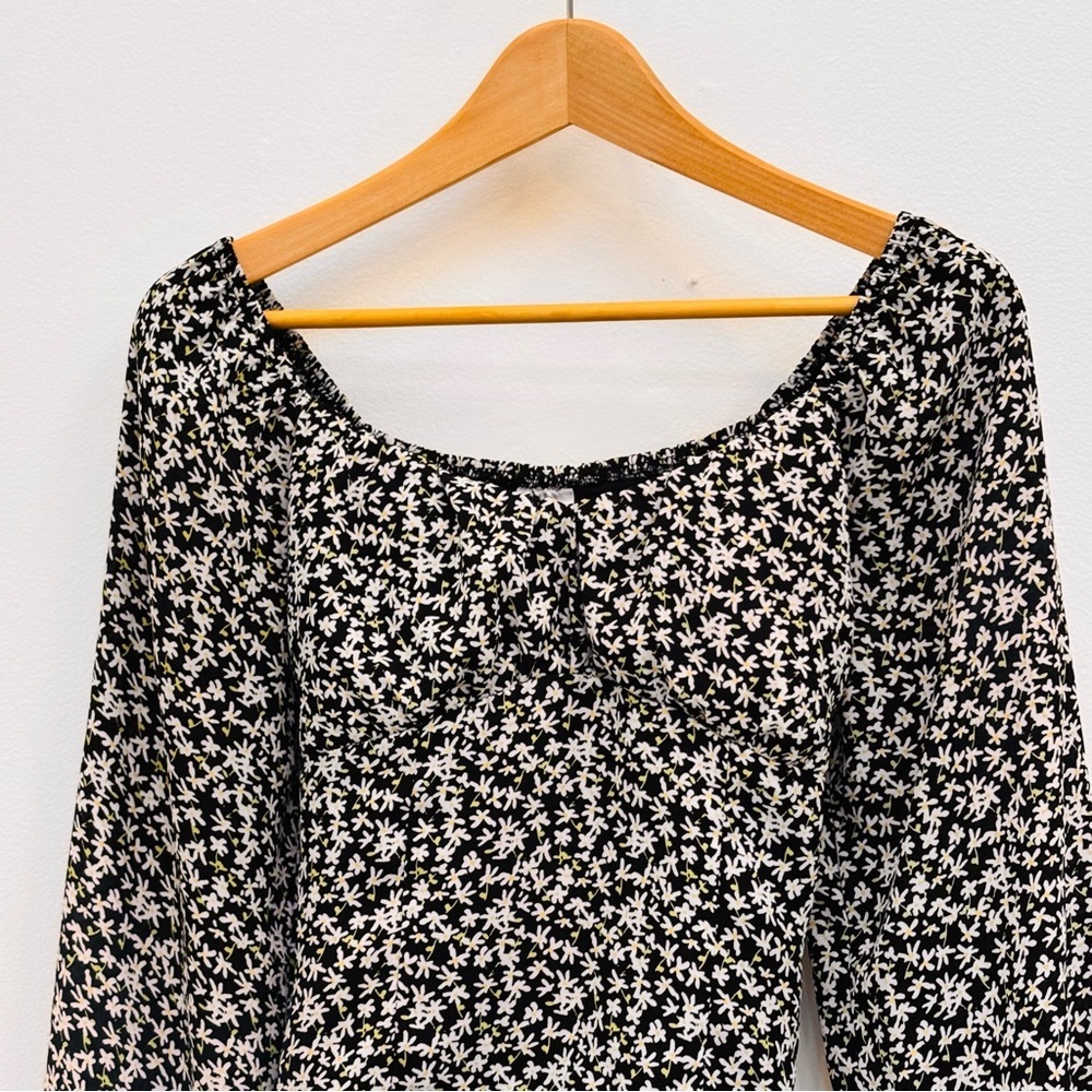 No Boundaries Smocked Back Bustier Top Ditsy Floral Cottagecore Junior's Size M - Picture 5 of 12